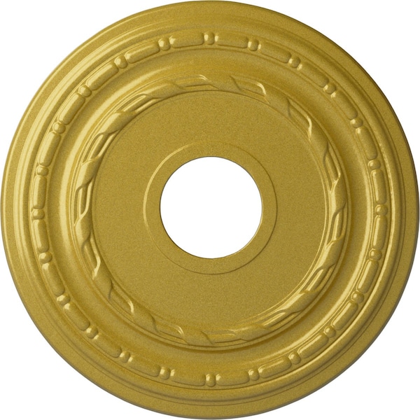 Ekena Millwork Dublin Ceiling Medallion (Fits Canopies up to 8 1/4"), 15 3/8"OD x 3 5/8"ID x 1"P, Rich Gold CM15DURGS - main